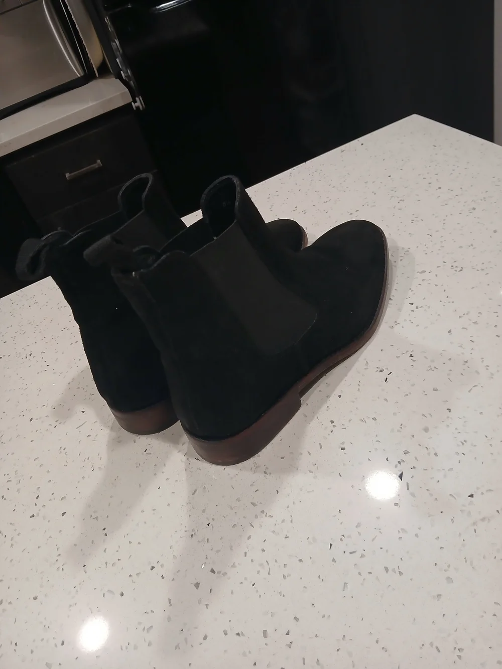 Men's Black Slip-On Boat Chelsea Shoes